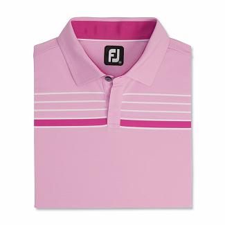 Men's Footjoy Golf Polo Pink/White NZ-41910